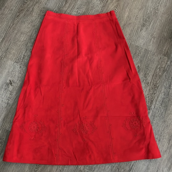 Vintage Alcantara Red suede skirt  Size 40 - Picture 9 of 12